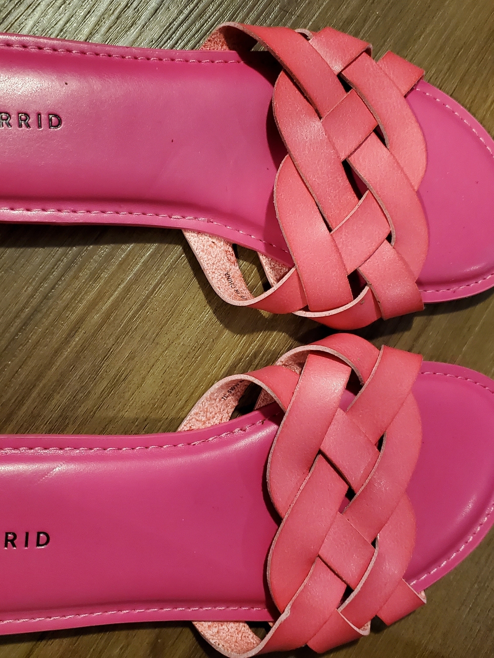Torrid Hot Pink Braided Slide Sandals